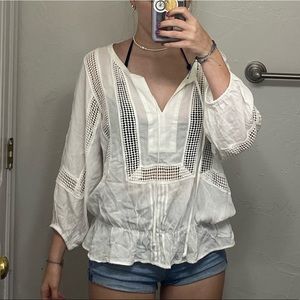 Apolline Crochet Detail Blouse Flex White